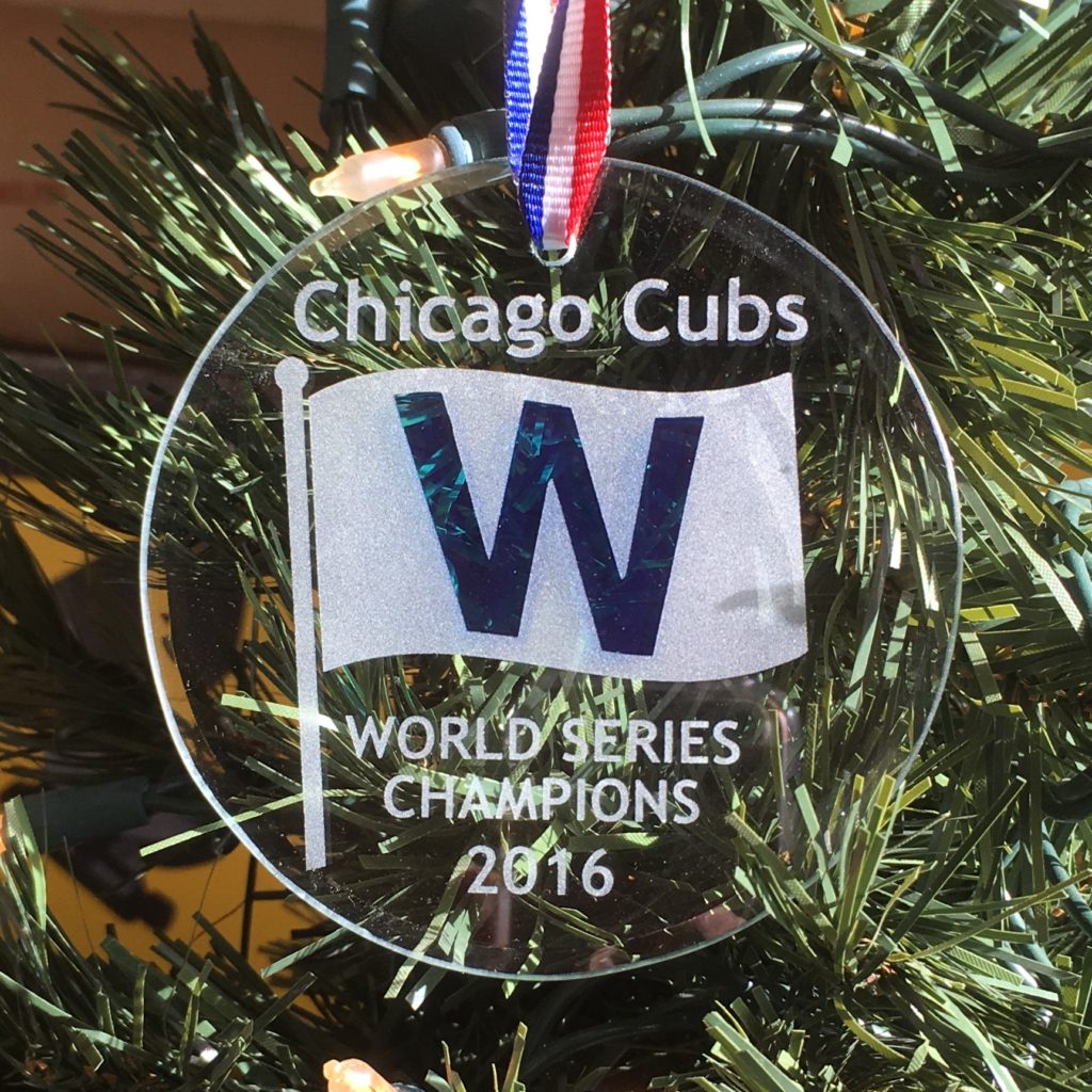 Chicago Cubs World Champions W Ornament