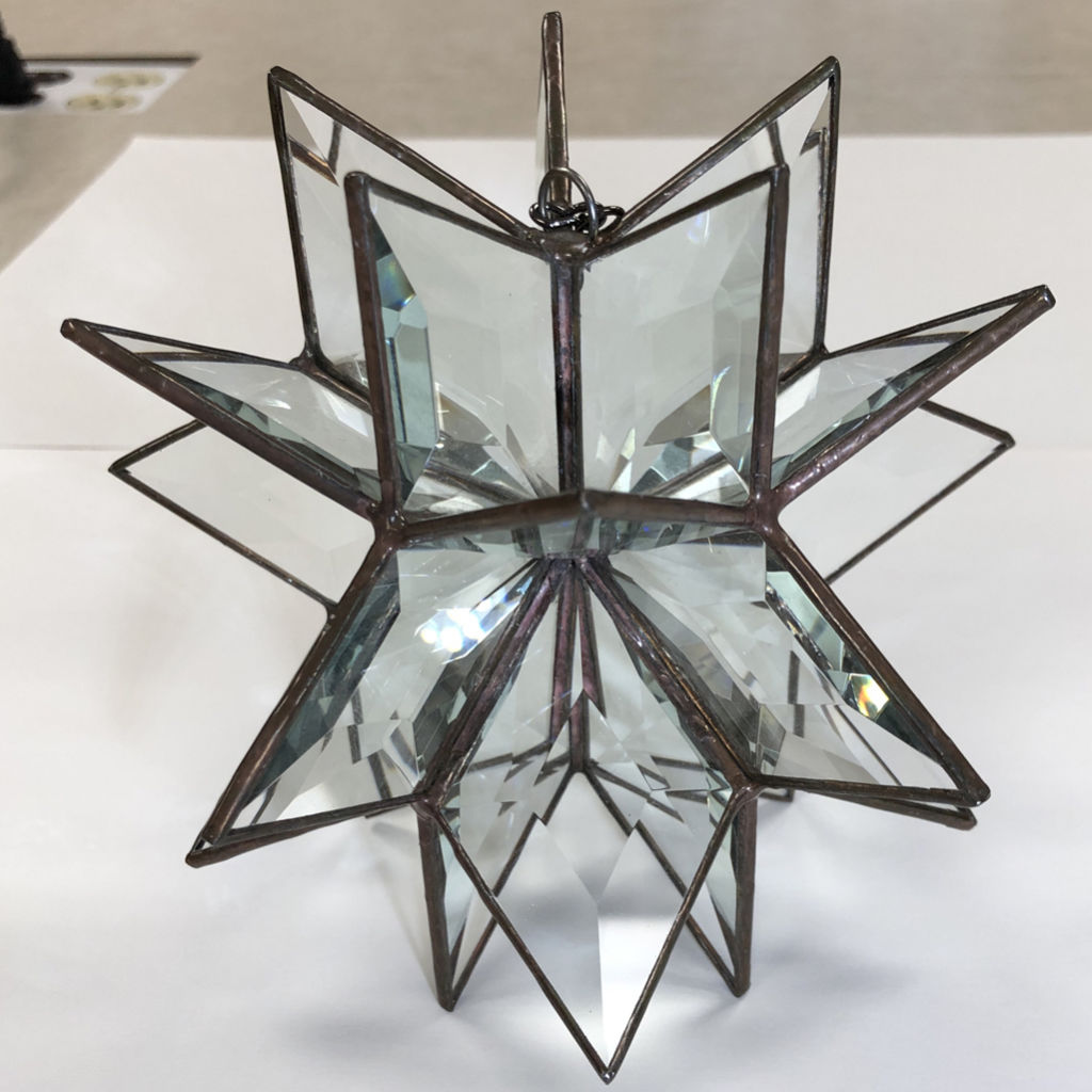 H&D 24pcs 30mm Glass Snowflake Beads DIY Suncatcher Supplies