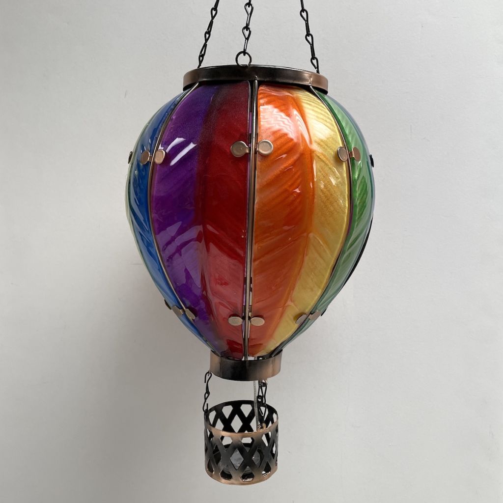 Red or blue hot air balloon hanging ornament - colourful home