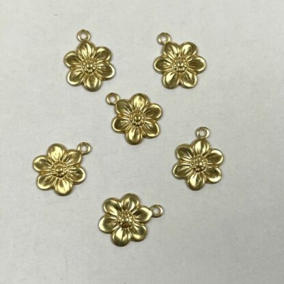 Brass 3-D Tiny Flower #BC222 - Image 2