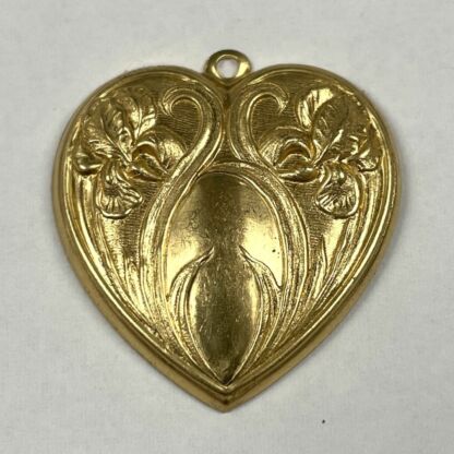 Brass 3-D Large Floral Heart #BH741