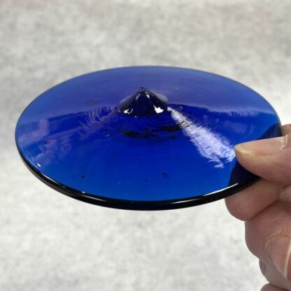 Blenko Handblown Glass Rondel 4" Cobalt Blue #BL101 - Image 3