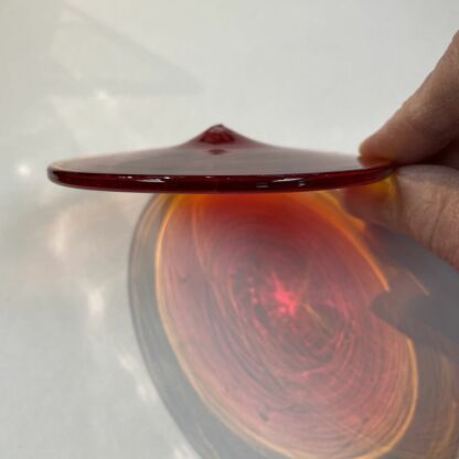 Blenko Handblown Glass Rondel 3 3/4" Orange #BL110 - Image 3