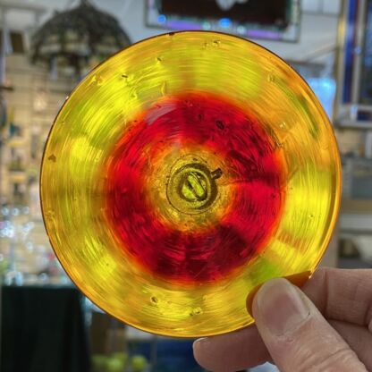 Blenko Handblown Glass Rondel 4" Orange #BL222 - Image 2