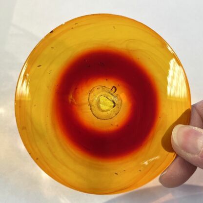 Blenko Handblown Glass Rondel 4" Orange #BL222