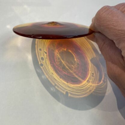 Blenko Handblown Glass Rondel 4" Orange #BL222 - Image 3