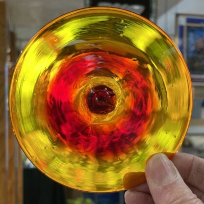 Blenko Handblown Glass Rondel 4" Orange #BL230 - Image 4