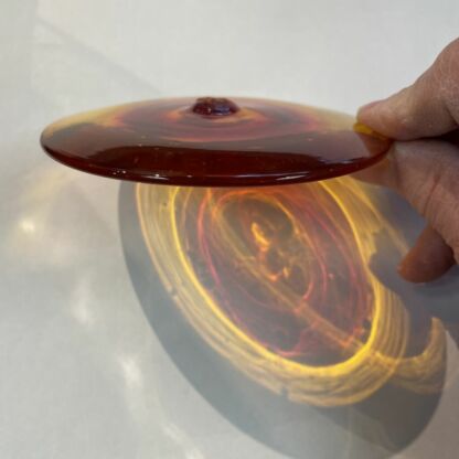 Blenko Handblown Glass Rondel 4" Orange #BL230 - Image 3