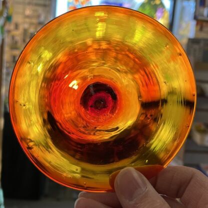 Blenko Handblown Glass Rondel 4" Orange #BL215 - Image 2