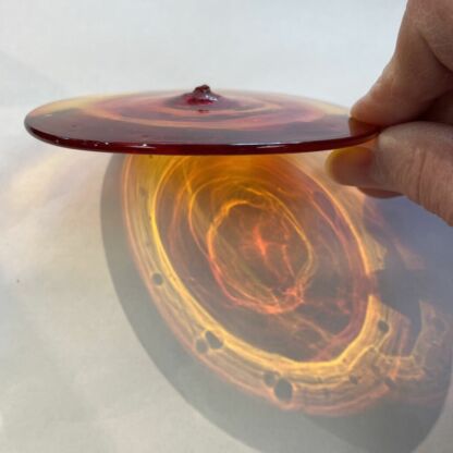 Blenko Handblown Glass Rondel 4" Orange #BL215 - Image 3