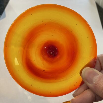 Blenko Handblown Glass Rondel 4" Orange #BL215