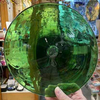 Handblown Kokomo Glass Rondel 9" Green #KR600 - Image 3