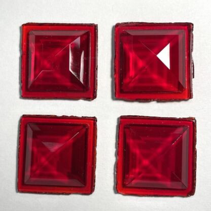 Multi Faceted Square 25mm Jewel - Red ST25-10 - Image 3